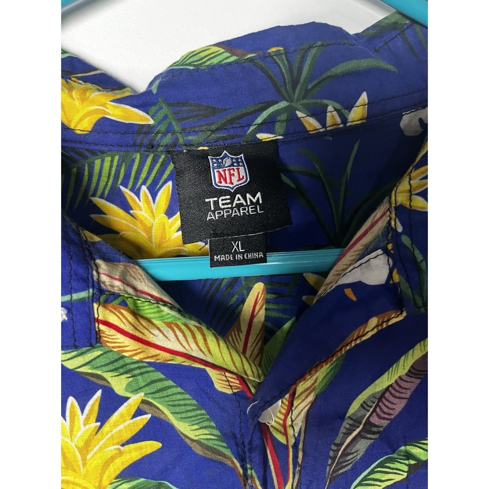 FOCO Los Angeles Rams Victory Vacay button-up shirt Blue Floral XL - Picture 2 of 7